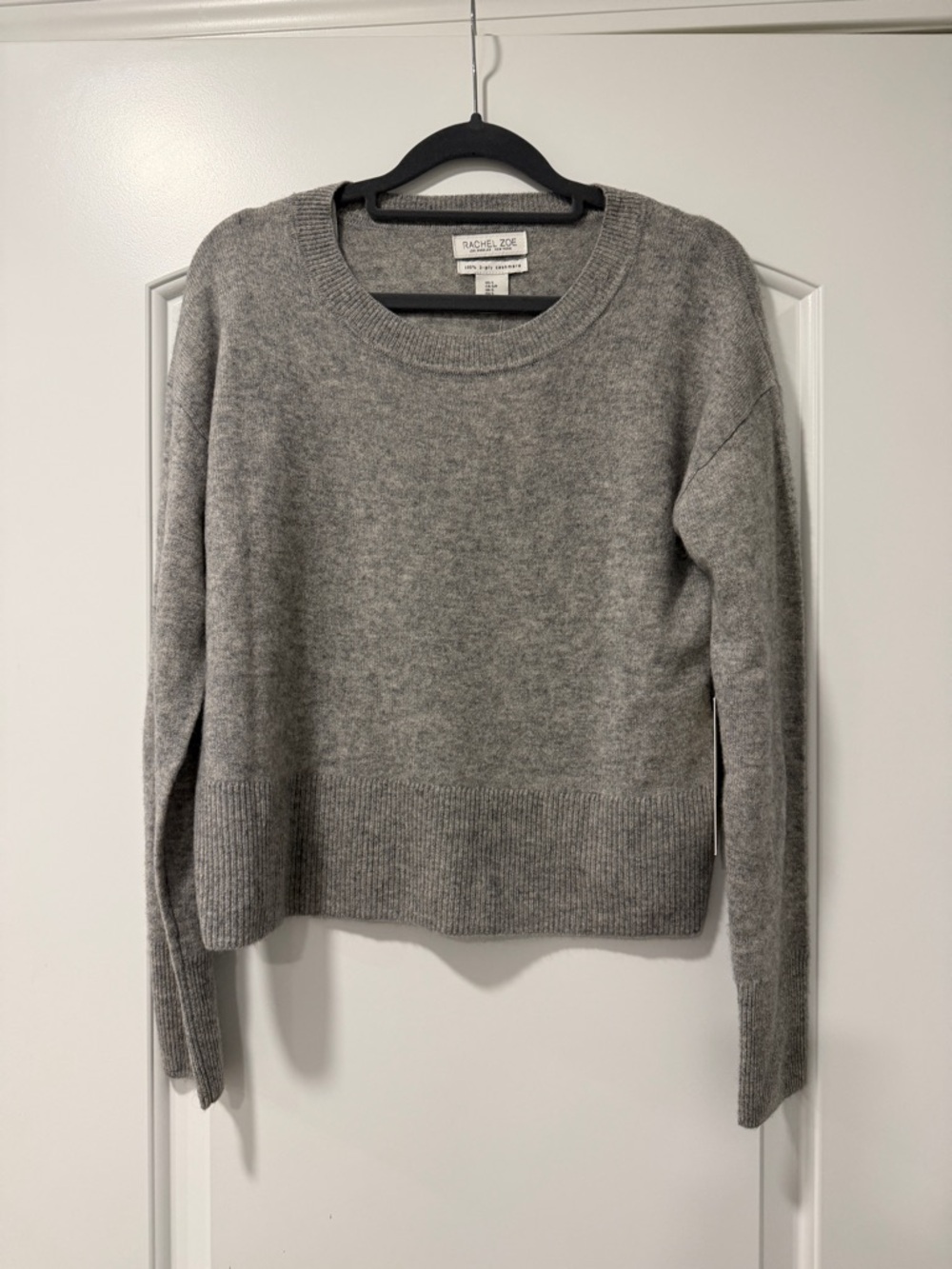 Rachel Zoe Light Gray 100% 2-play Cashmere Crewneck Sweater